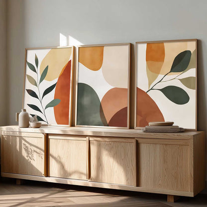 Home Decor Boho Painting Decorative Wall Art | Aesthetic Poster With Frame For Living Room Bed Room Hotel Wall Decor Digital Reprint