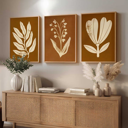 Botanical Art Home Decoration Painting | Floral Aesthetic Paintings With Frame For Living Room Bed Room Hotel Wall Decor Digital Reprint