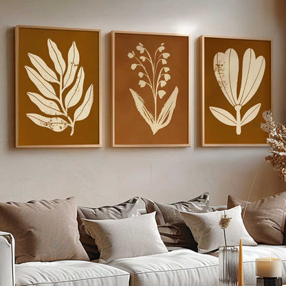 Botanical Art Home Decoration Painting | Floral Aesthetic Paintings With Frame For Living Room Bed Room Hotel Wall Decor Digital Reprint