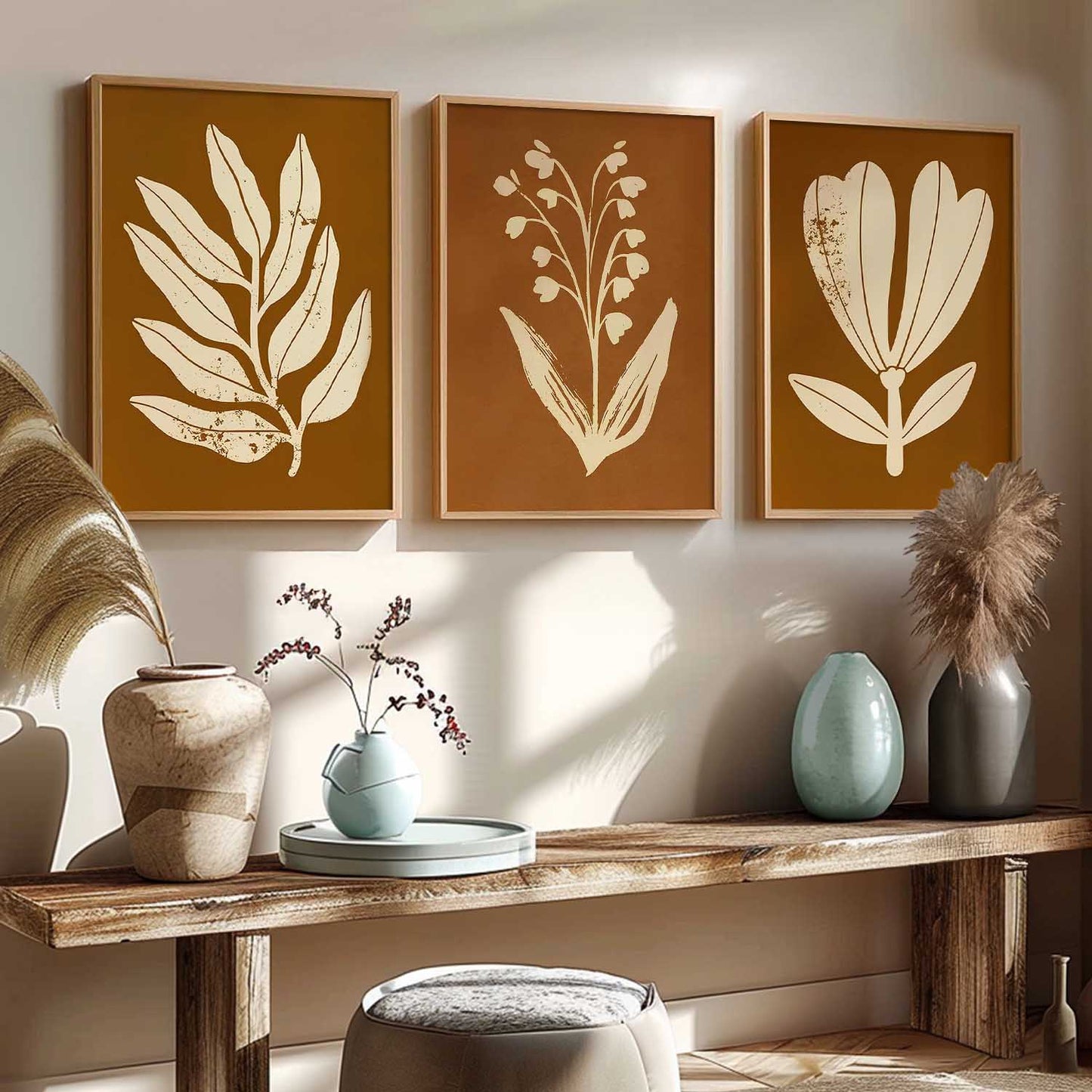 Botanical Art Home Decoration Painting | Floral Aesthetic Paintings With Frame For Living Room Bed Room Hotel Wall Decor Digital Reprint