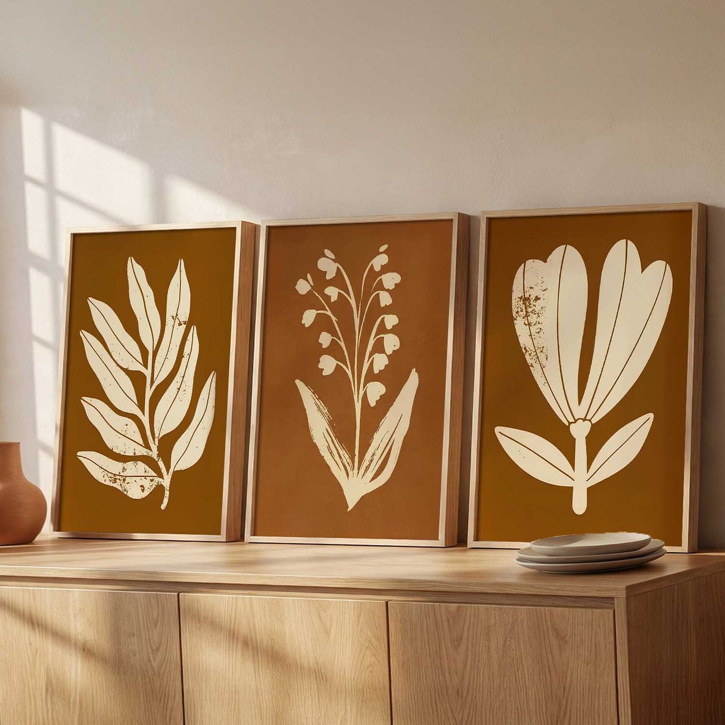 Botanical Art Home Decoration Painting | Floral Aesthetic Paintings With Frame For Living Room Bed Room Hotel Wall Decor Digital Reprint