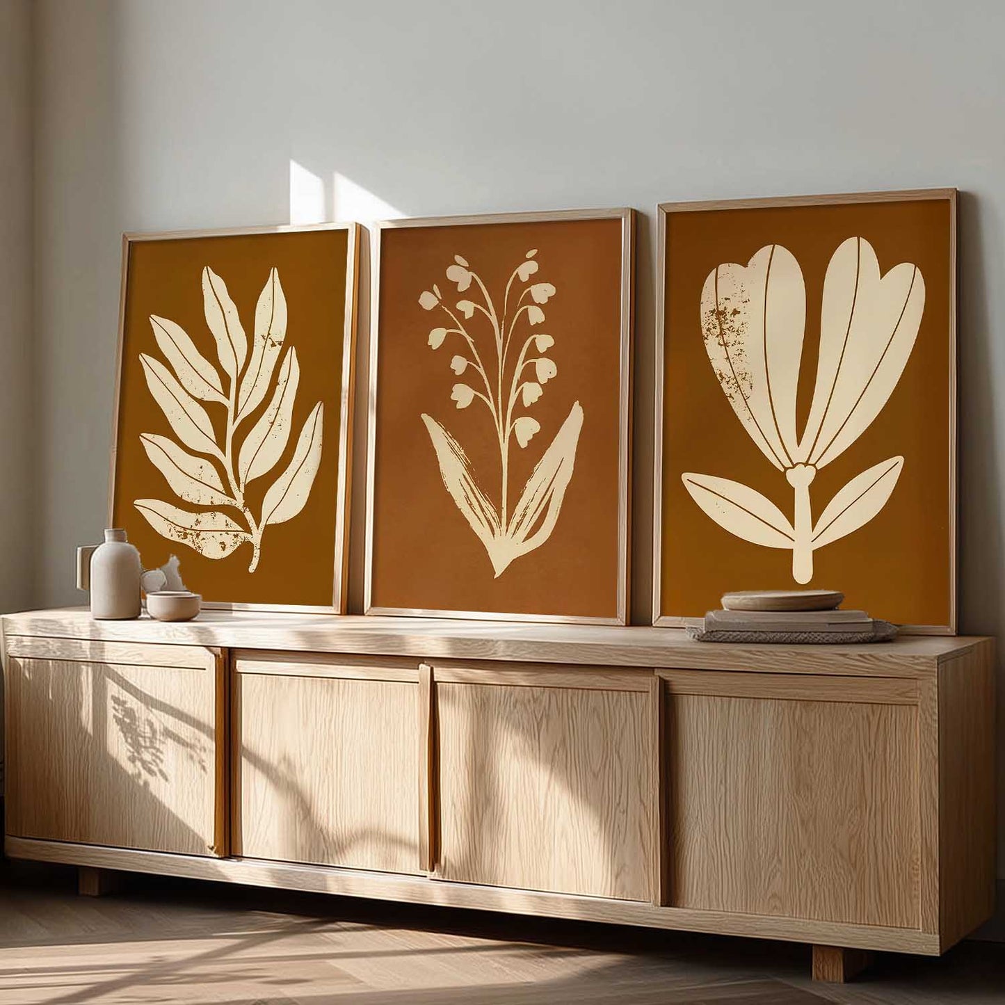 Botanical Art Home Decoration Painting | Floral Aesthetic Paintings With Frame For Living Room Bed Room Hotel Wall Decor Digital Reprint