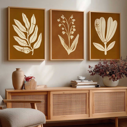 Botanical Art Home Decoration Painting | Floral Aesthetic Paintings With Frame For Living Room Bed Room Hotel Wall Decor Digital Reprint