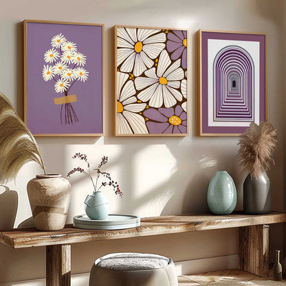 Boho Floral Art Home Decoration Painting | Floral Aesthetic Paintings With Frame For Living Room Bed Room Hotel Wall Decor Digital Reprint