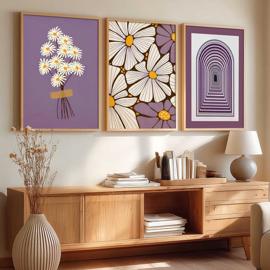 Boho Floral Art Home Decoration Painting | Floral Aesthetic Paintings With Frame For Living Room Bed Room Hotel Wall Decor Digital Reprint