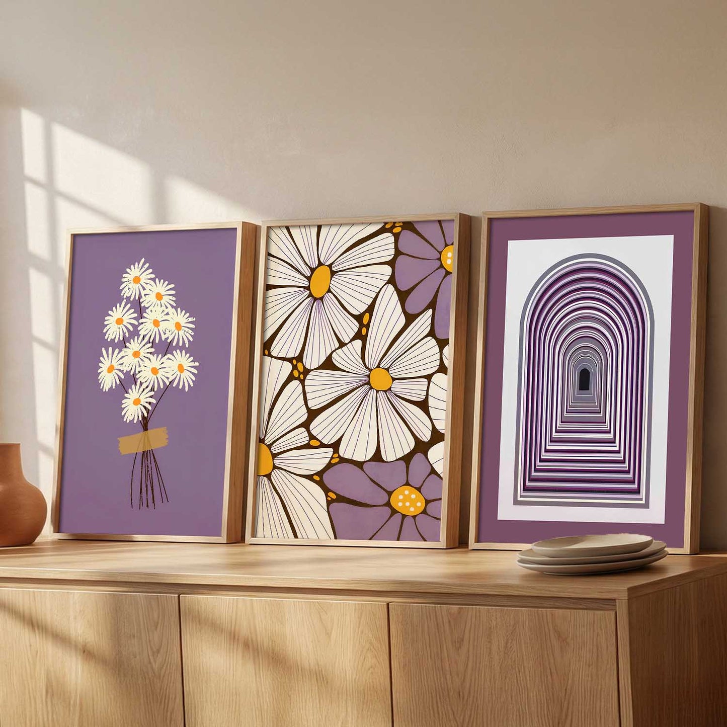 Boho Floral Art Home Decoration Painting | Floral Aesthetic Paintings With Frame For Living Room Bed Room Hotel Wall Decor Digital Reprint