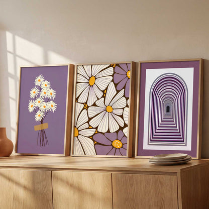 Boho Floral Art Home Decoration Painting | Floral Aesthetic Paintings With Frame For Living Room Bed Room Hotel Wall Decor Digital Reprint