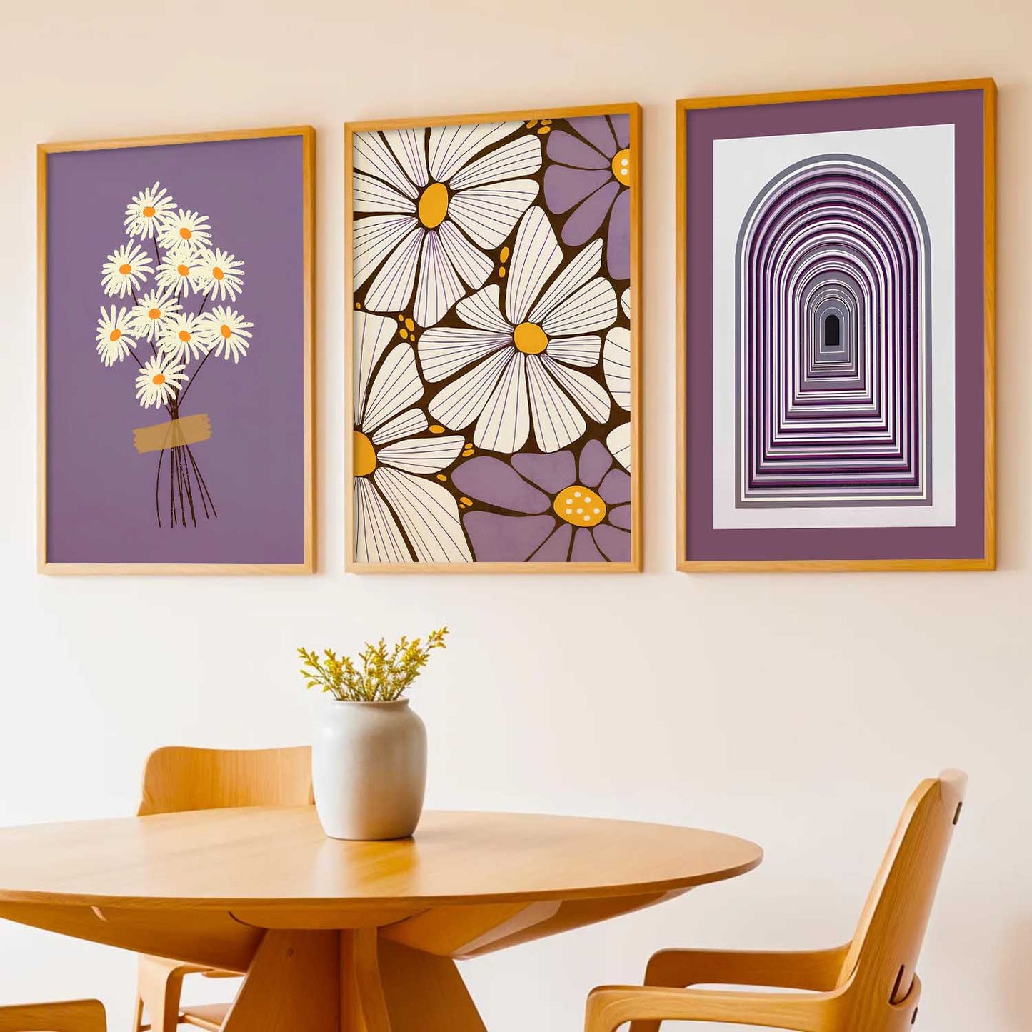 Boho Floral Art Home Decoration Painting | Floral Aesthetic Paintings With Frame For Living Room Bed Room Hotel Wall Decor Digital Reprint