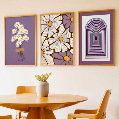 Boho Floral Art Home Decoration Painting | Floral Aesthetic Paintings With Frame For Living Room Bed Room Hotel Wall Decor Digital Reprint