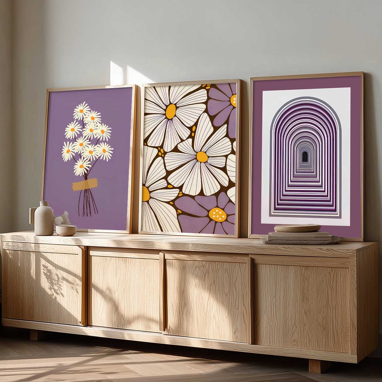 Boho Floral Art Home Decoration Painting | Floral Aesthetic Paintings With Frame For Living Room Bed Room Hotel Wall Decor Digital Reprint