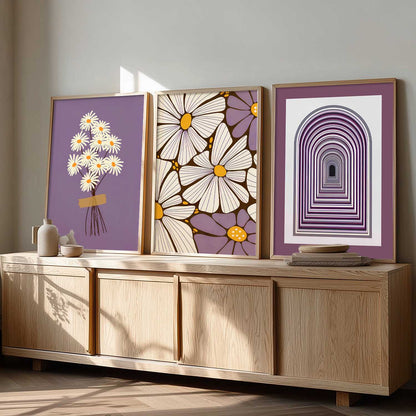 Boho Floral Art Home Decoration Painting | Floral Aesthetic Paintings With Frame For Living Room Bed Room Hotel Wall Decor Digital Reprint