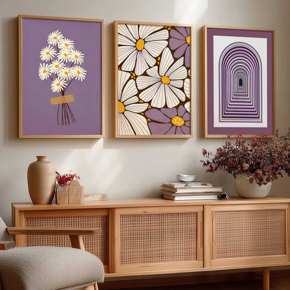 Boho Floral Art Home Decoration Painting | Floral Aesthetic Paintings With Frame For Living Room Bed Room Hotel Wall Decor Digital Reprint