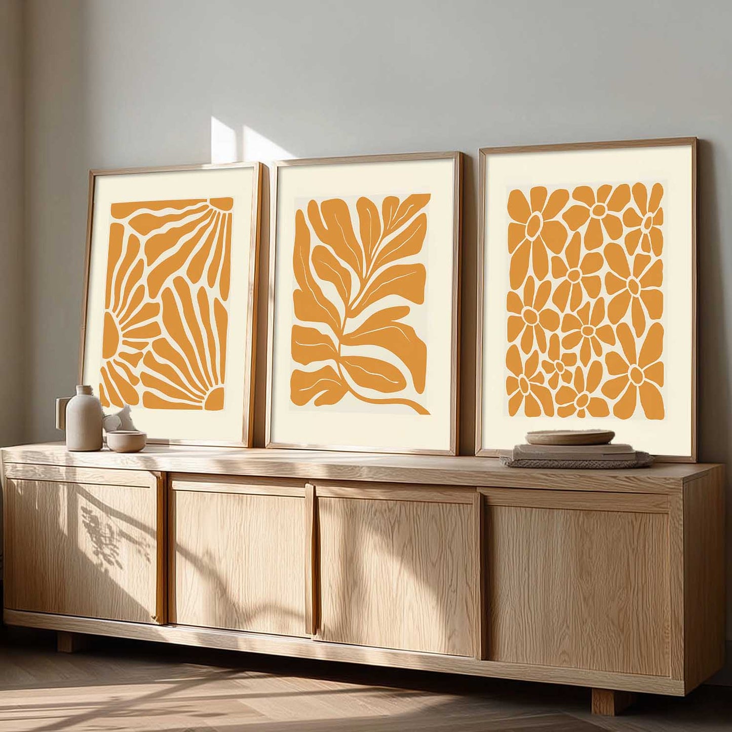 Aesthetic Floral Art Home Decoration | Boho Floral Paintings With Frame For Living Room Bed Room Hotel Wall Decor Digital Reprint