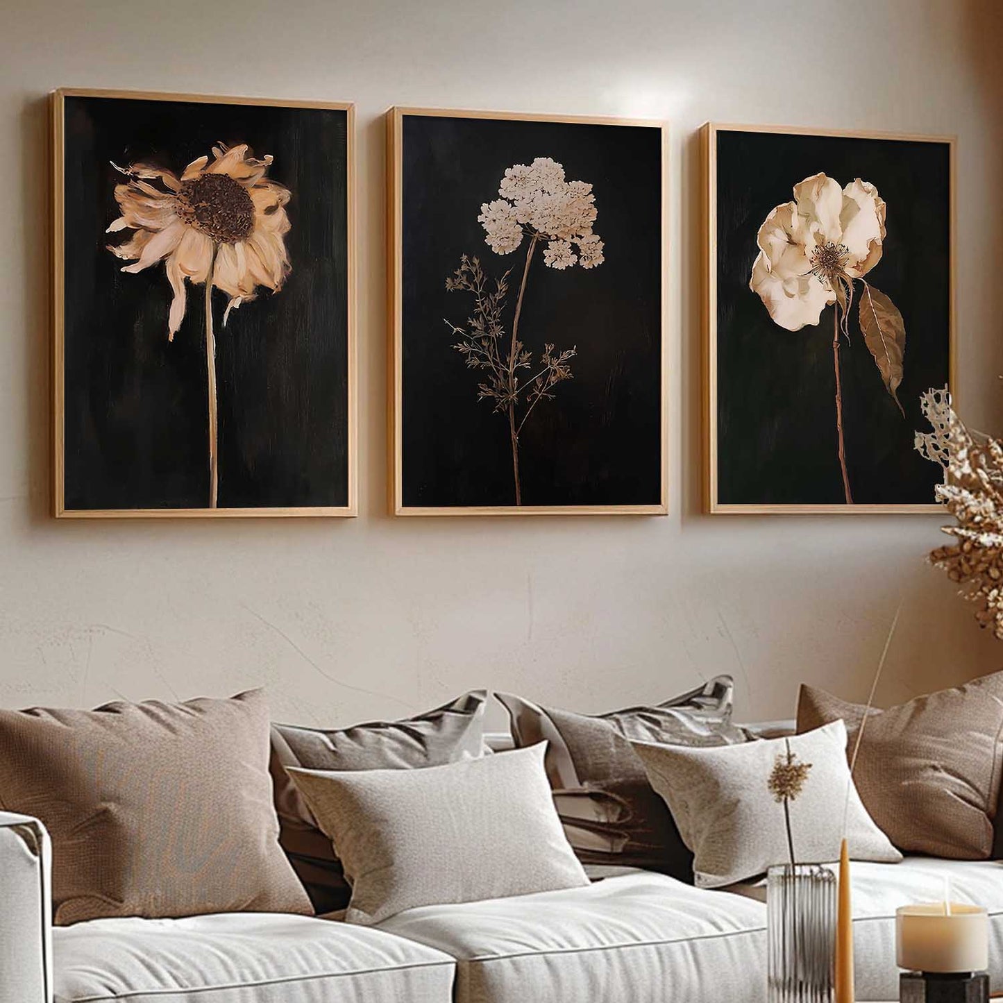 Floral Art Home Decoration for Wall Décor | Aesthetic Paintings With Frame For Living Room Bed Room Hotel Wall Decor Digital Reprint