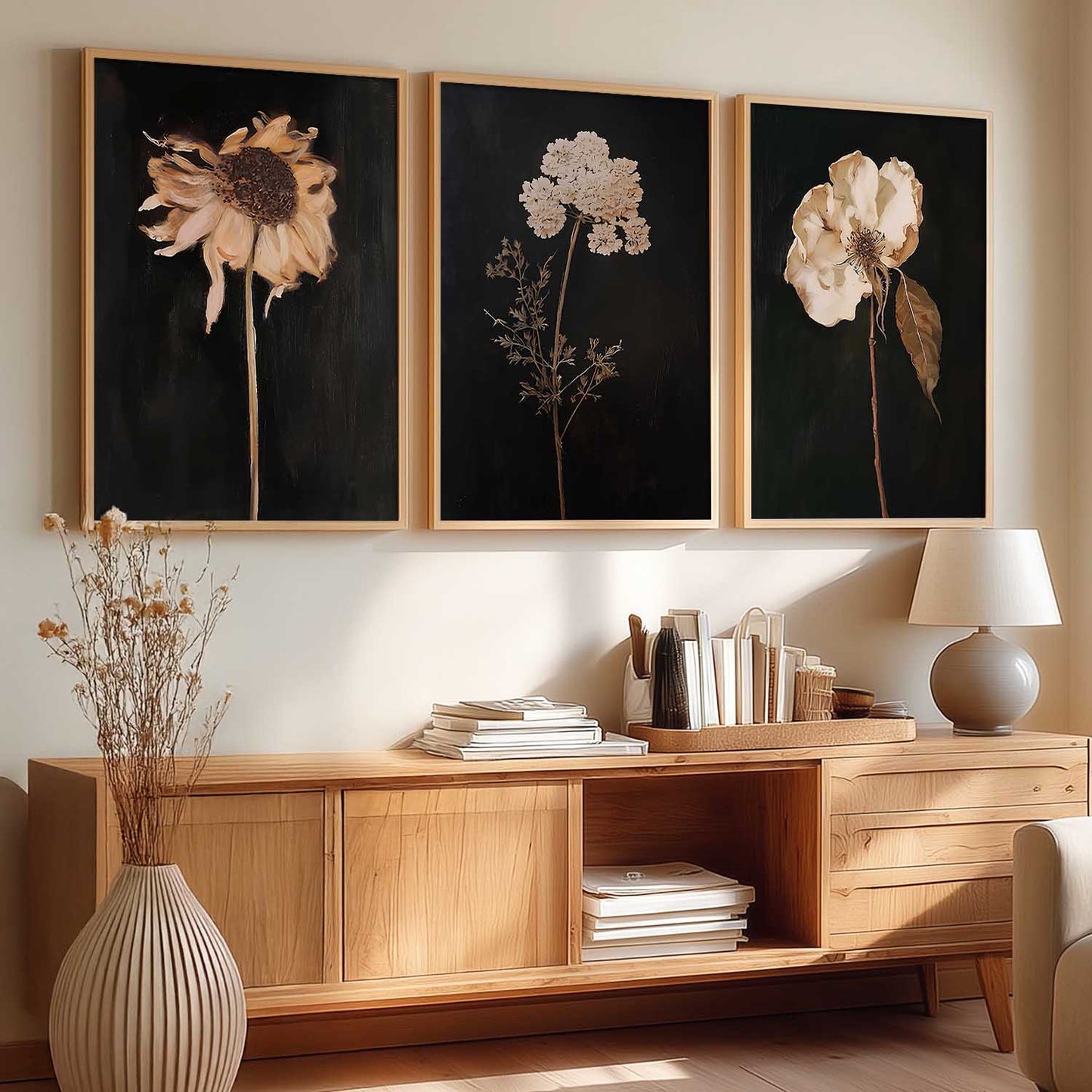 Floral Art Home Decoration for Wall Décor | Aesthetic Paintings With Frame For Living Room Bed Room Hotel Wall Decor Digital Reprint