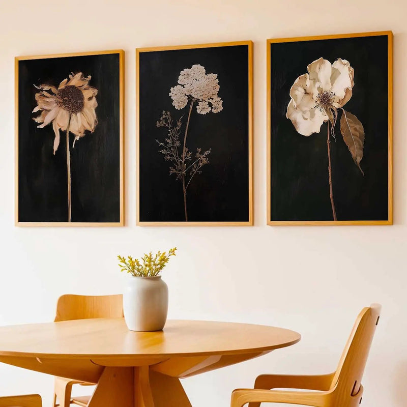 Floral Framed Wall Art Prints | Set of 3 | Home Decor