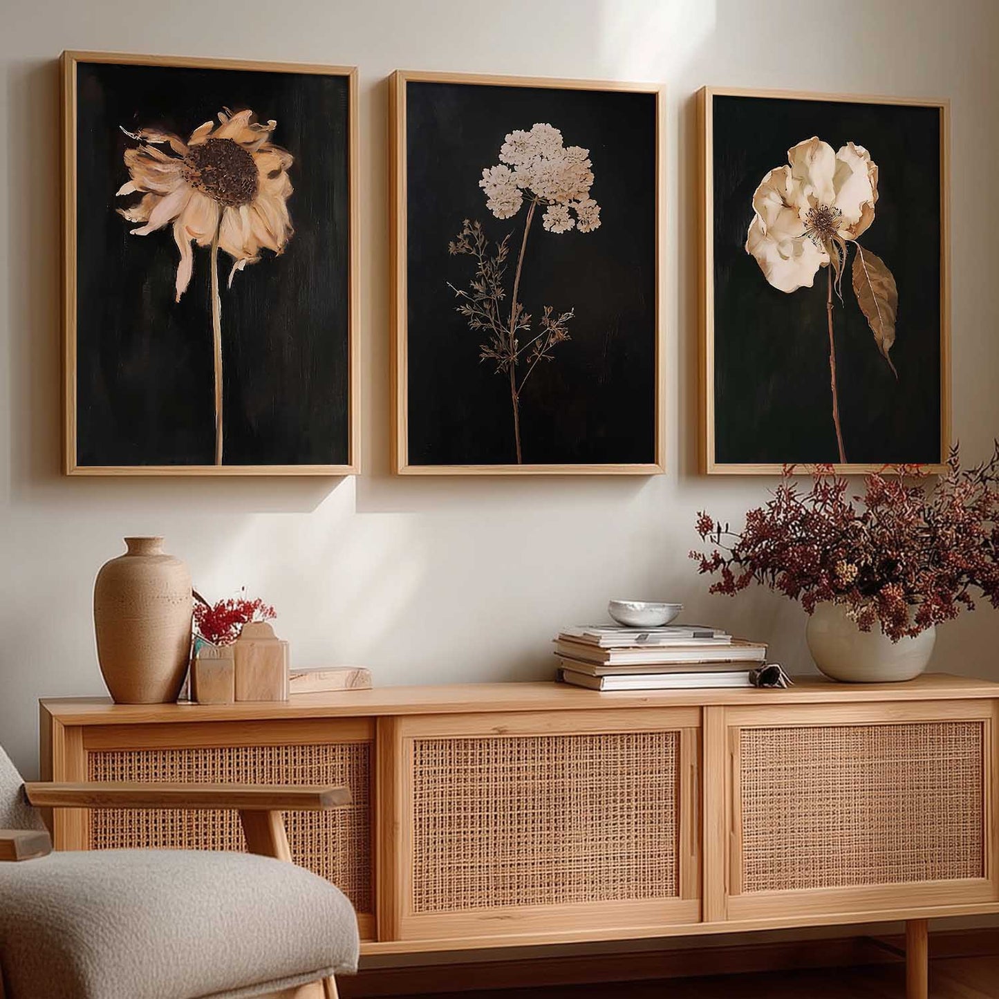 Floral Art Home Decoration for Wall Décor | Aesthetic Paintings With Frame For Living Room Bed Room Hotel Wall Decor Digital Reprint