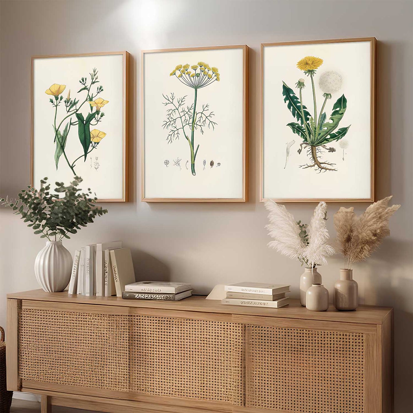 Aesthetic Botanical Art Home Decoration Painting | Floral Paintings With Frame For Living Room Bed Room Hotel Wall Decor Digital Reprint