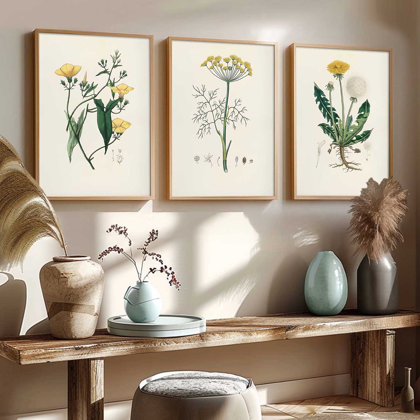 Aesthetic Botanical Art Home Decoration Painting | Floral Paintings With Frame For Living Room Bed Room Hotel Wall Decor Digital Reprint