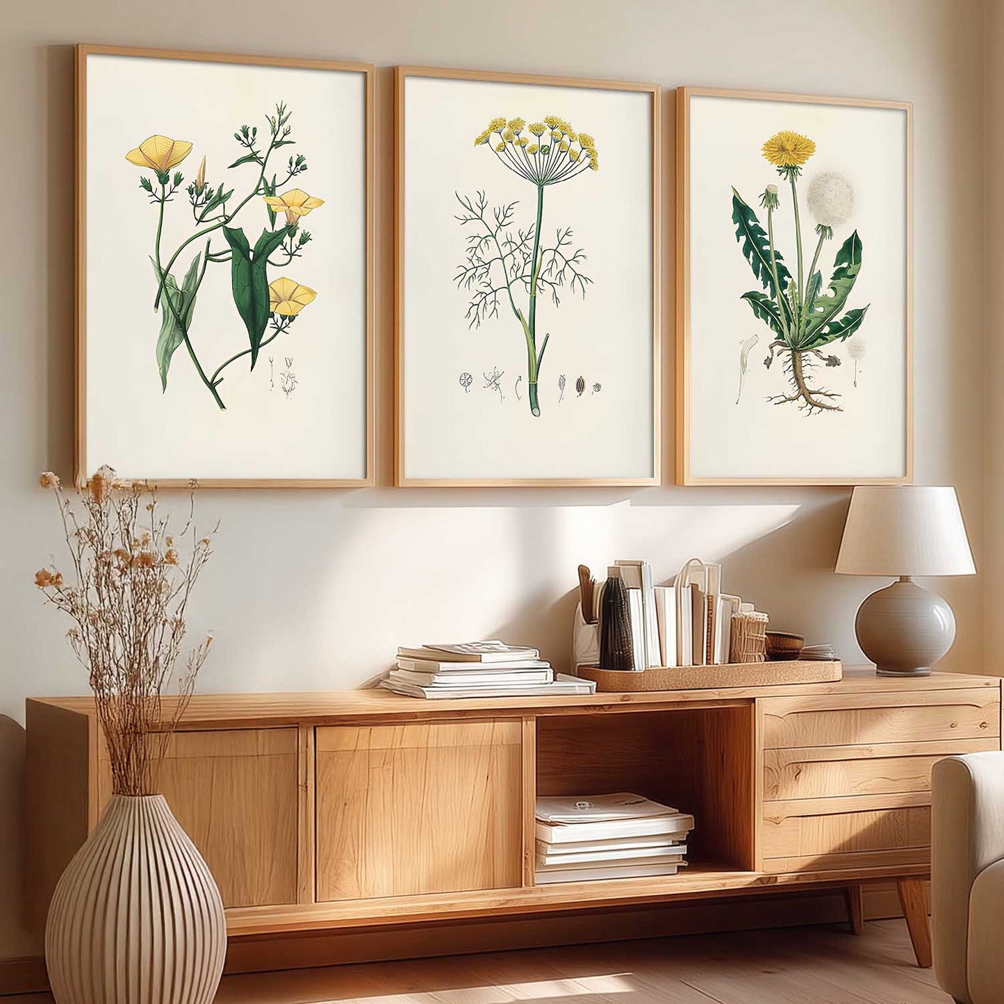 Aesthetic Botanical Art Home Decoration Painting | Floral Paintings With Frame For Living Room Bed Room Hotel Wall Decor Digital Reprint