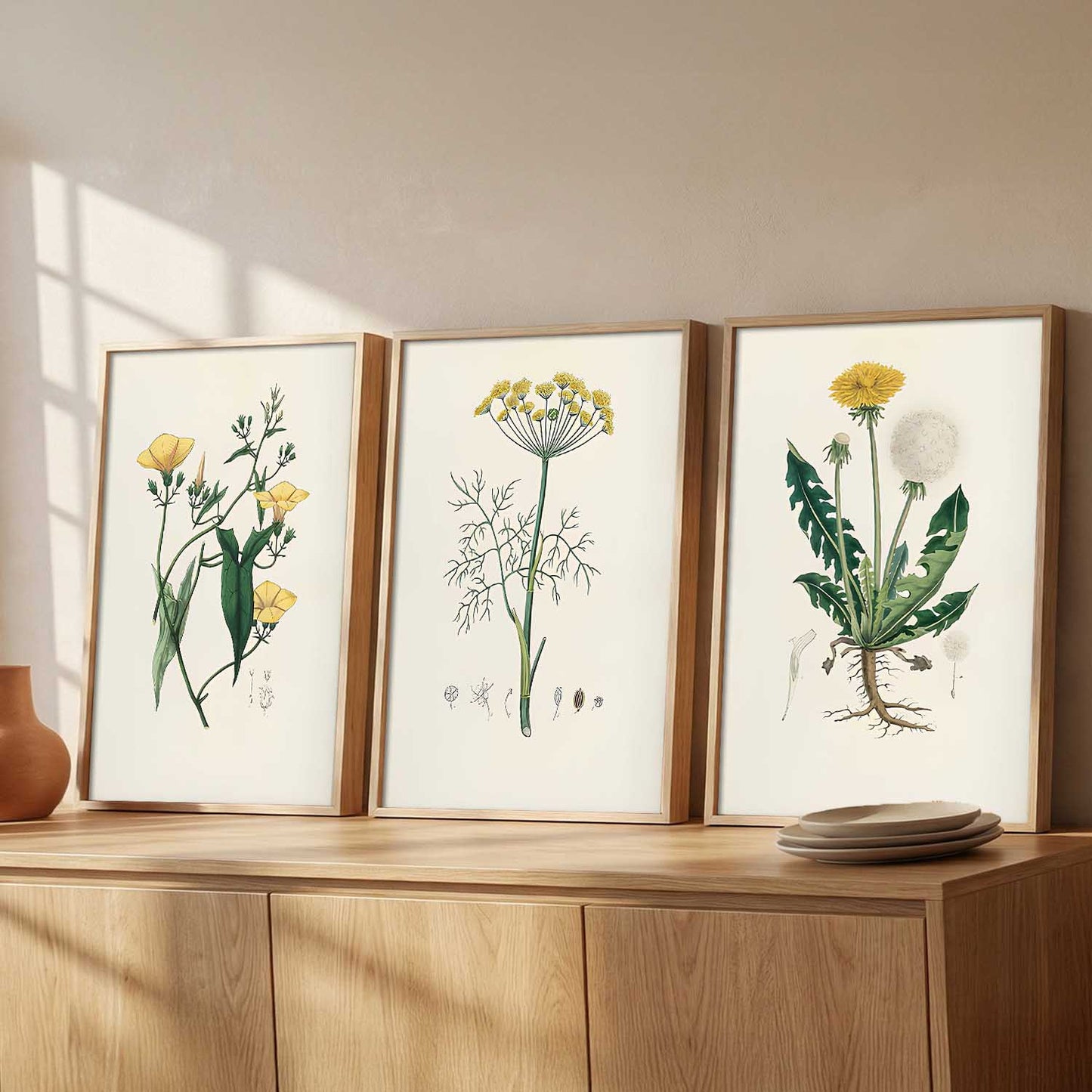 Aesthetic Botanical Art Home Decoration Painting | Floral Paintings With Frame For Living Room Bed Room Hotel Wall Decor Digital Reprint