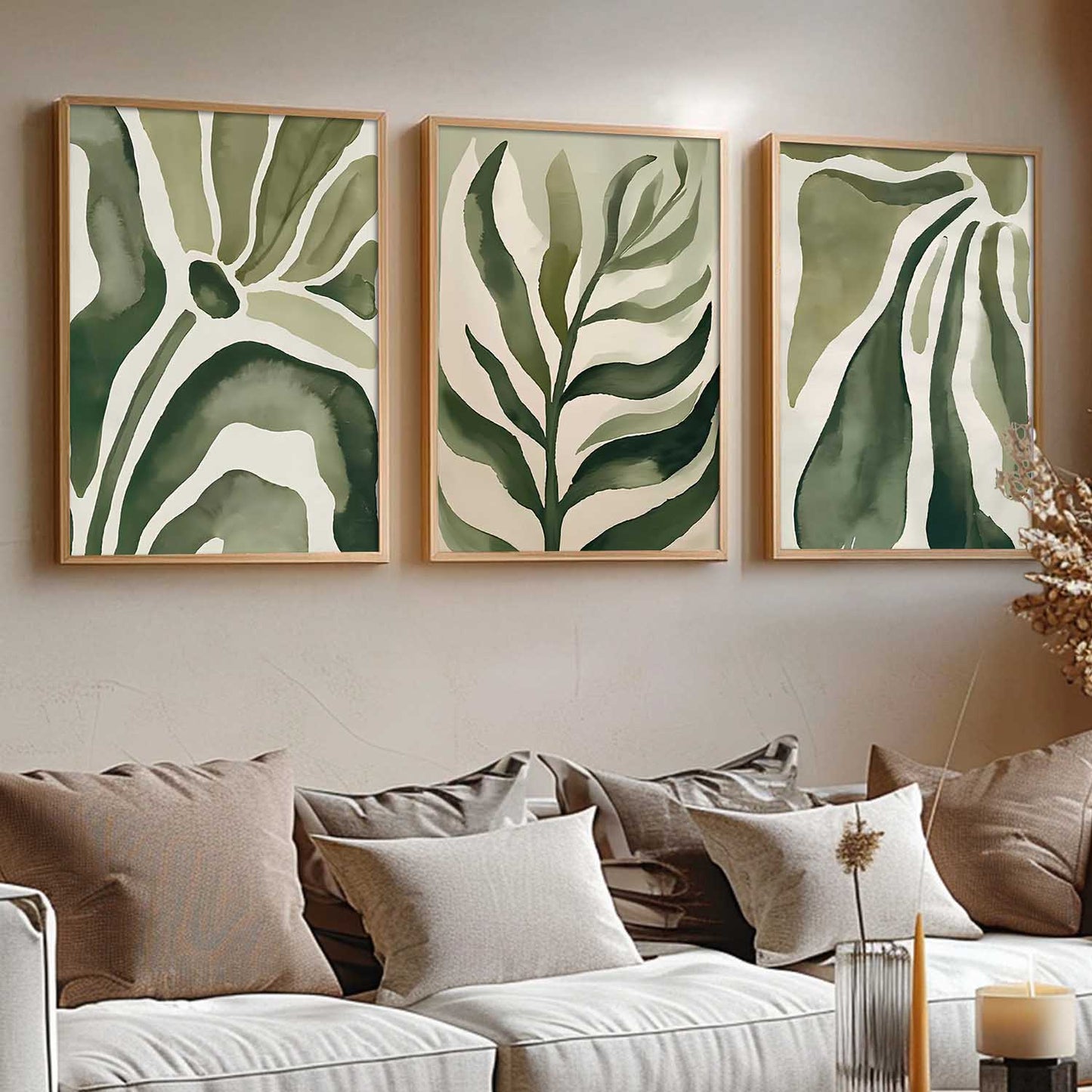 Boho Floral Art Home Decoration Painting | Floral Aesthetic Paintings With Frame For Living Room Bed Room Hotel Wall Decor Digital Reprint