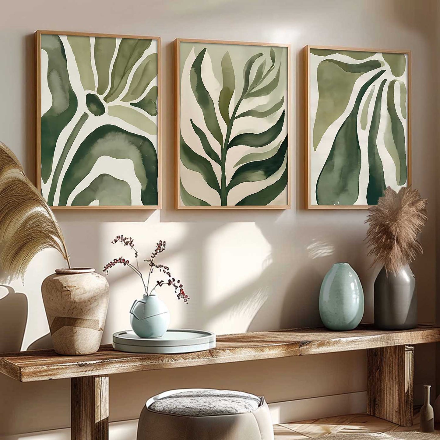 Boho Floral Art Home Decoration Painting | Floral Aesthetic Paintings With Frame For Living Room Bed Room Hotel Wall Decor Digital Reprint