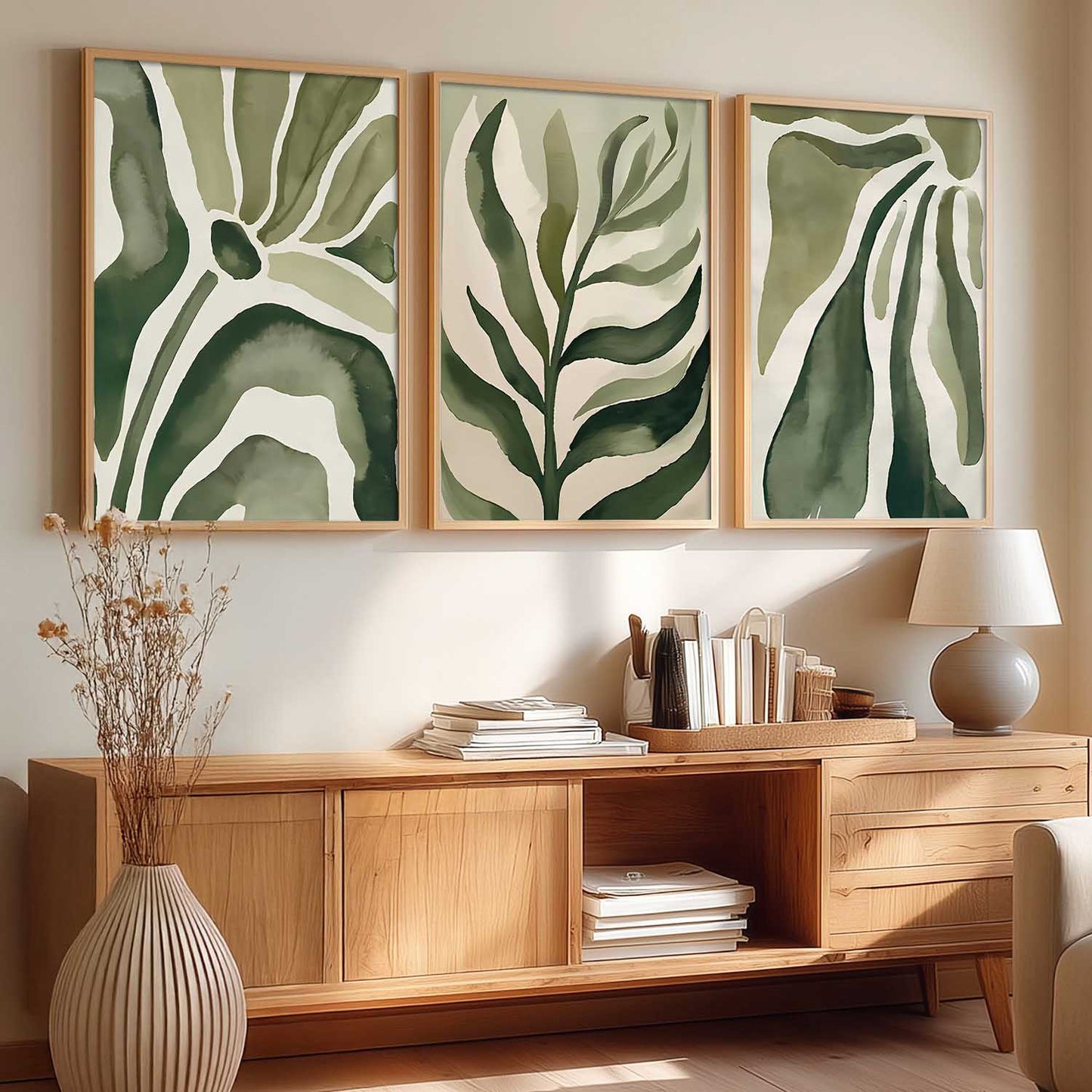 Boho Floral Art Home Decoration Painting | Floral Aesthetic Paintings With Frame For Living Room Bed Room Hotel Wall Decor Digital Reprint