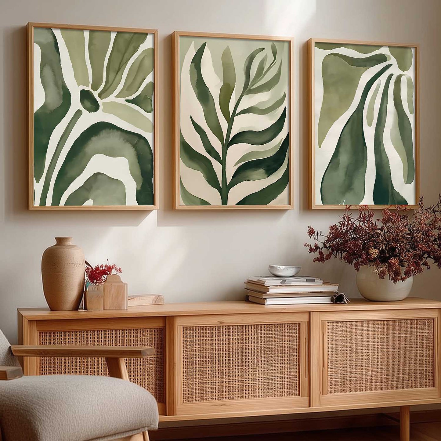 Boho Floral Art Home Decoration Painting | Floral Aesthetic Paintings With Frame For Living Room Bed Room Hotel Wall Decor Digital Reprint