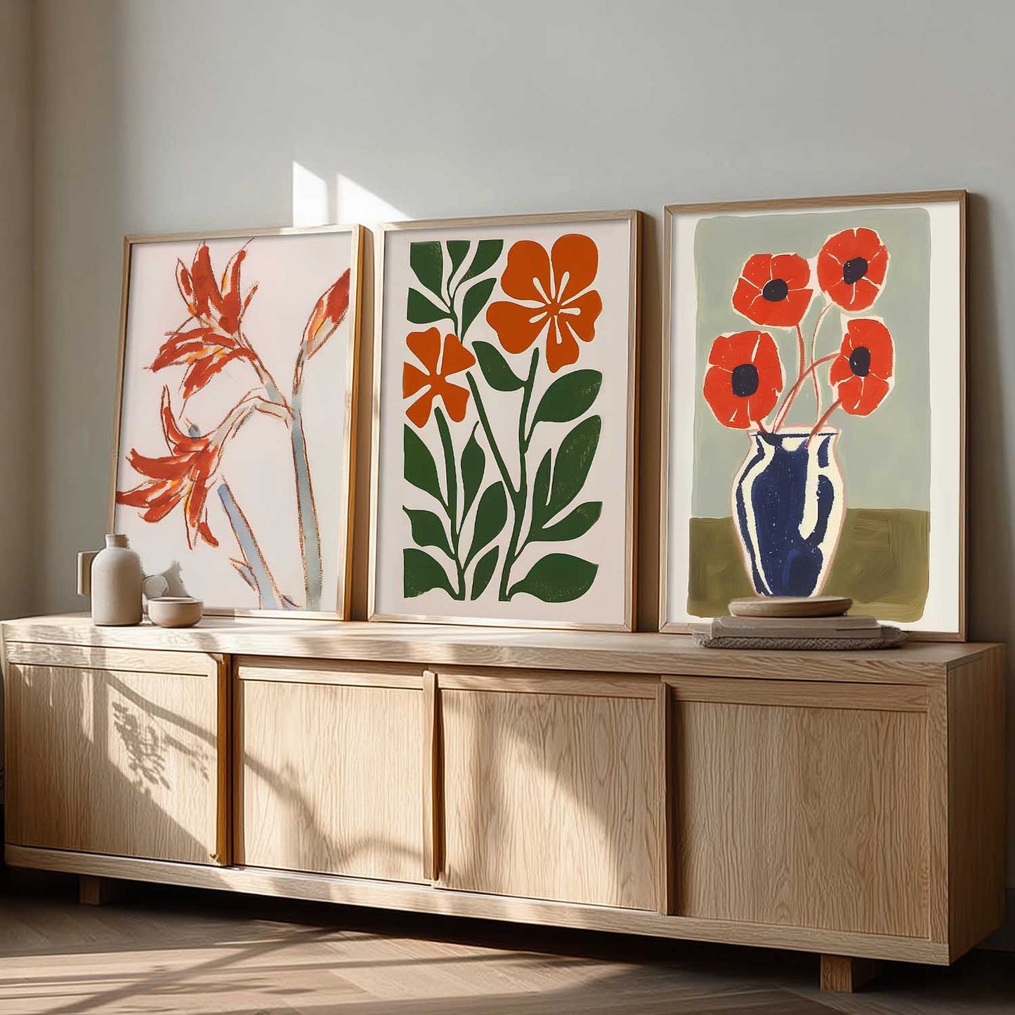 Aesthetic Boho Floral Art Home Decoration Painting | Floral Paintings With Frame For Living Room Bed Room Hotel Wall Decor Digital Reprint