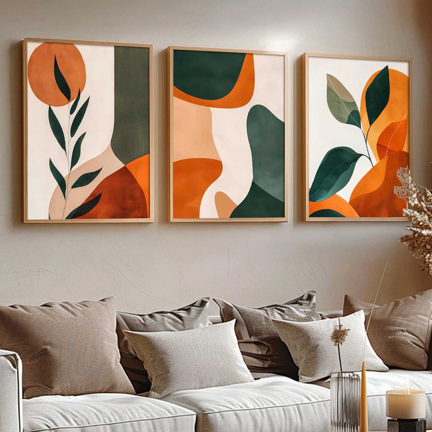 Boho Painting Wall Art Home Decoration | Aesthetic Paintings With Frame For Living Room Bed Room Hotel Wall Decor Digital Reprint