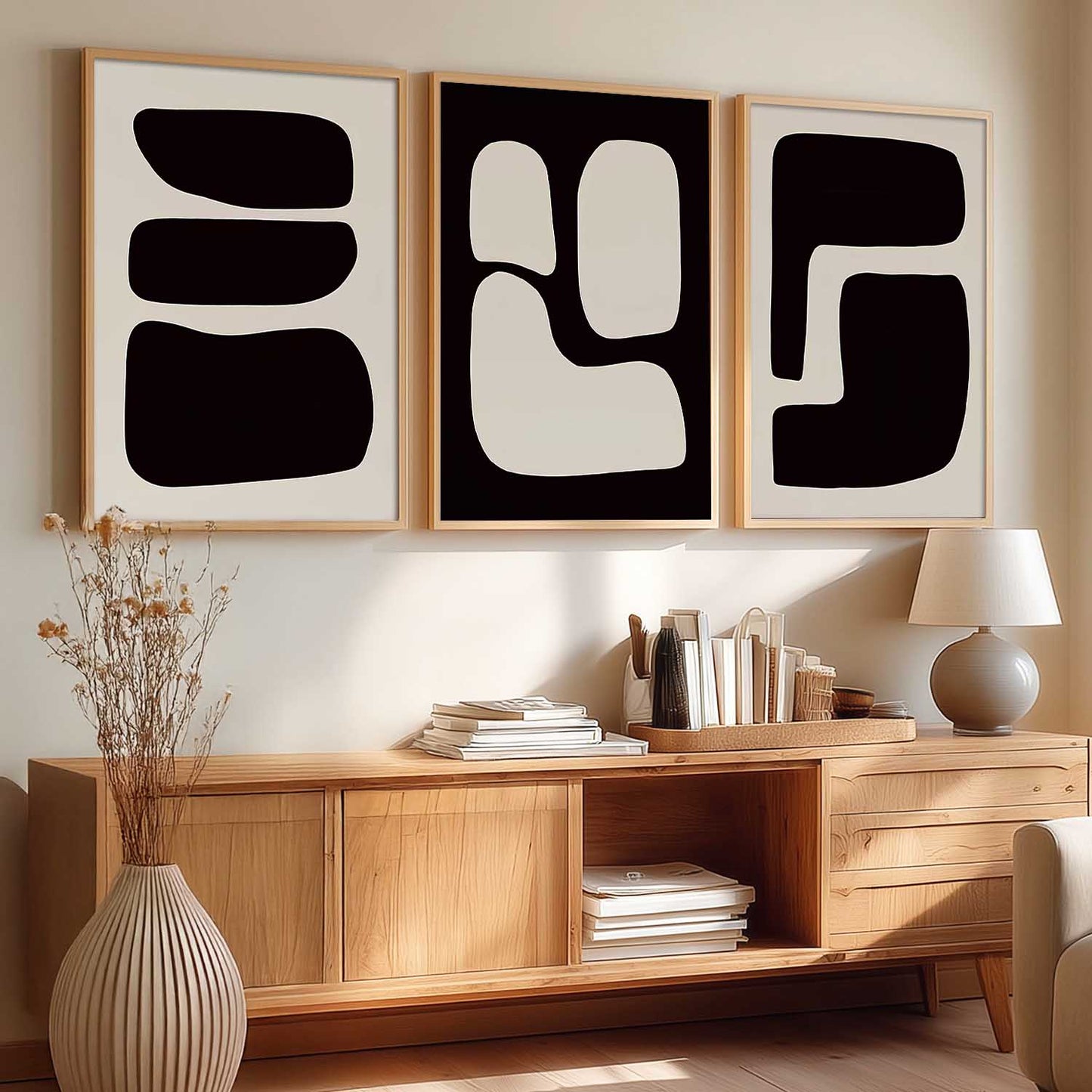 Home Decor Boho Painting Decorative Wall Art | Aesthetic Poster With Frame For Living Room Bed Room Hotel Wall Decor Digital Reprint