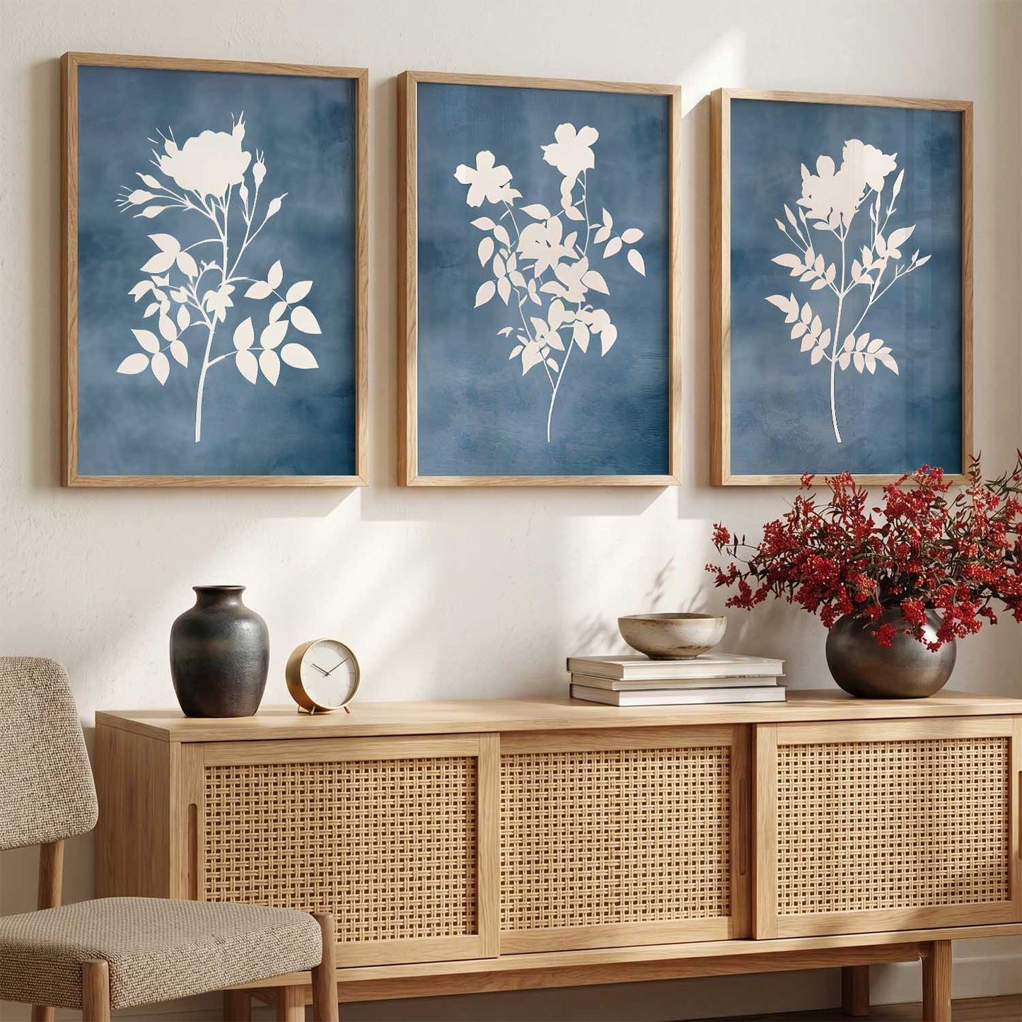 Botanical Framed Wall Art Prints | Set of 3 | Home Decor