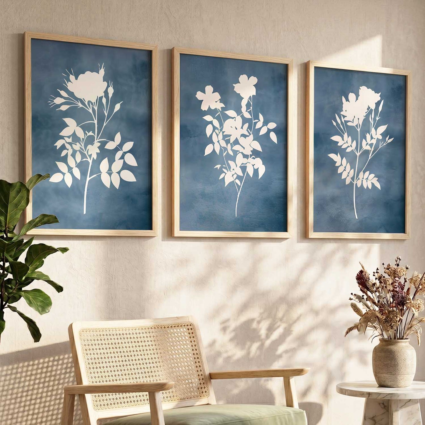 Botanical Framed Wall Art Prints | Set of 3 | Home Decor