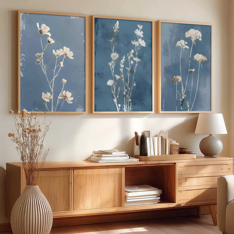 Floral Framed Wall Art Prints | Set of 3 | Home Decor