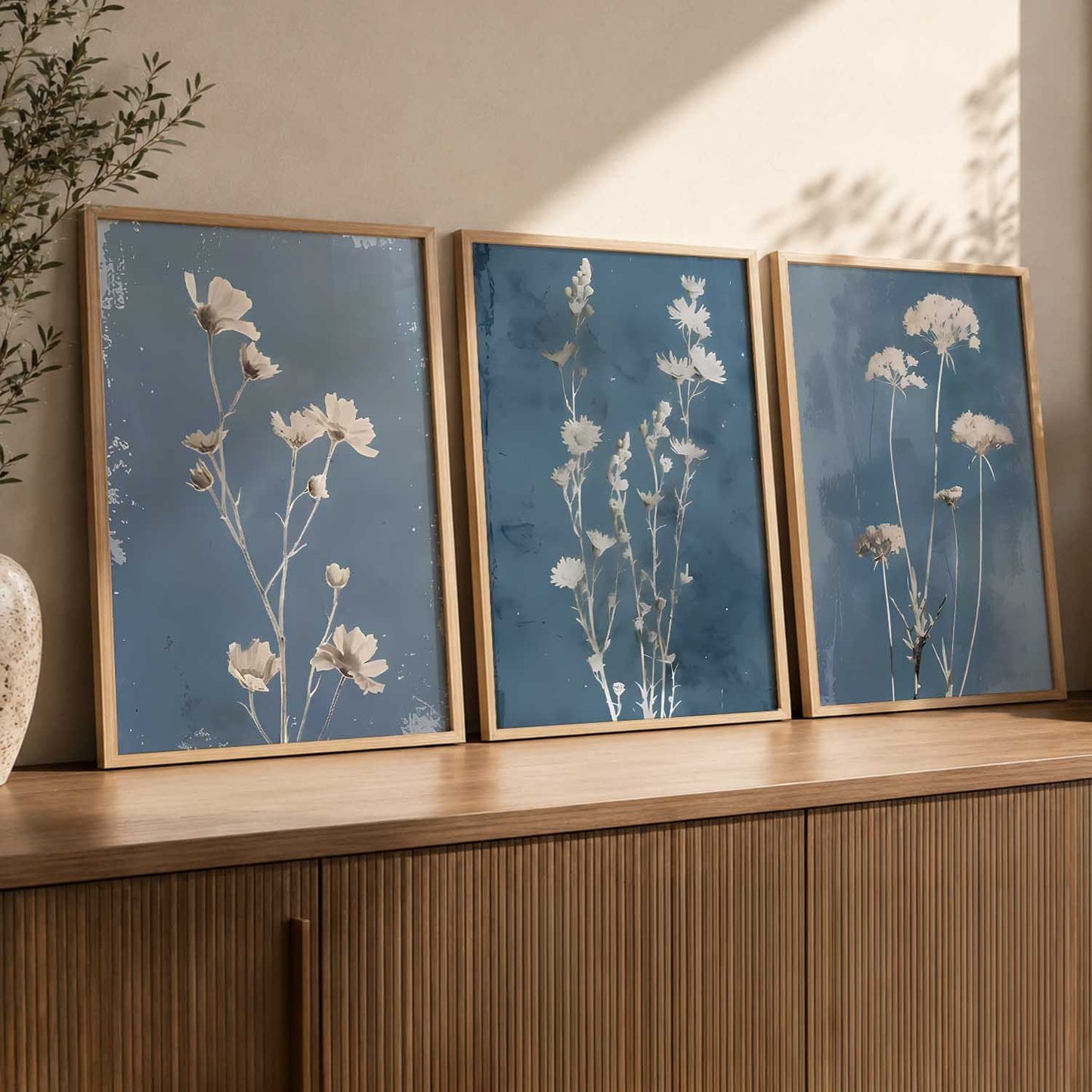 Floral Framed Wall Art Prints | Set of 3 | Home Decor