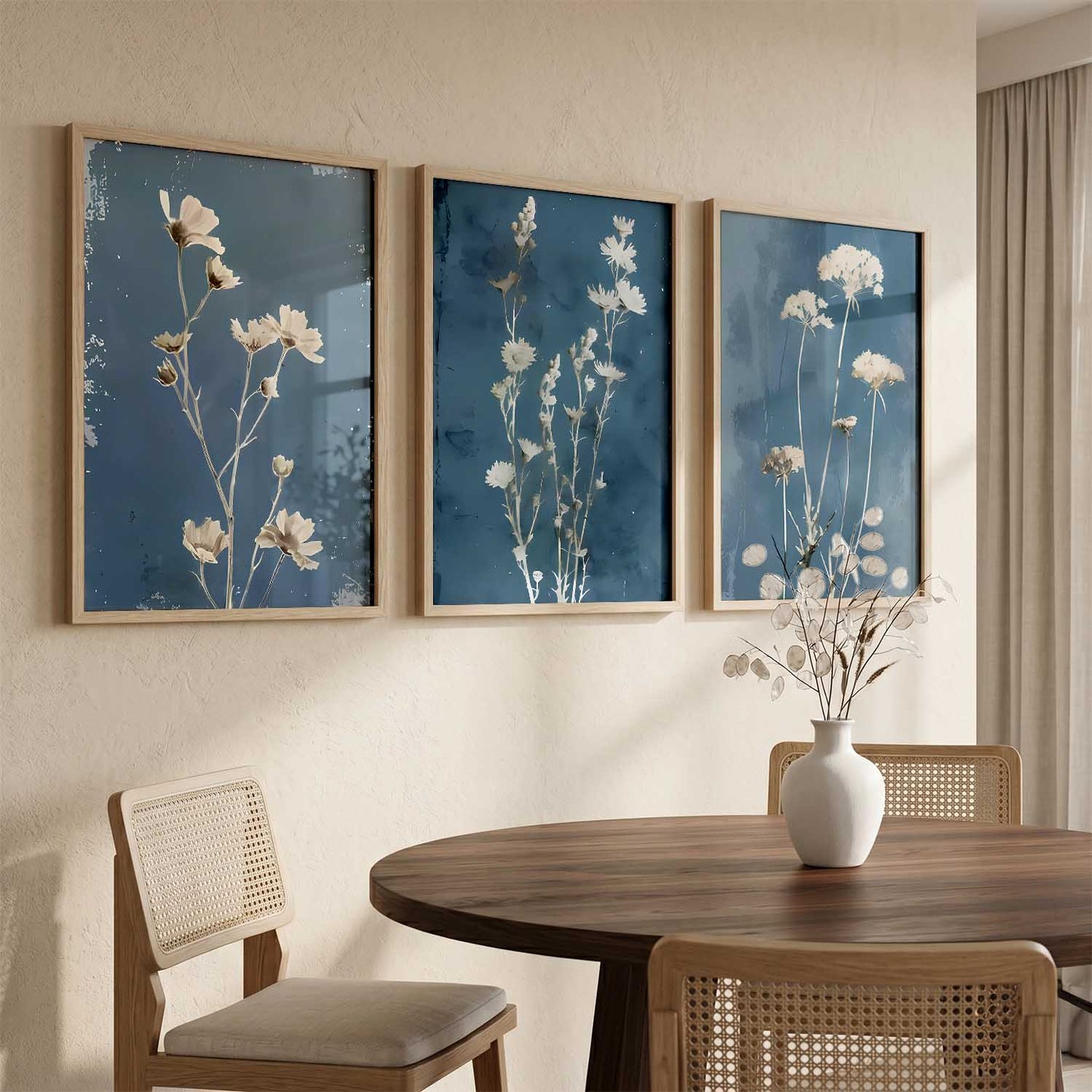 Floral Framed Wall Art Prints | Set of 3 | Home Decor