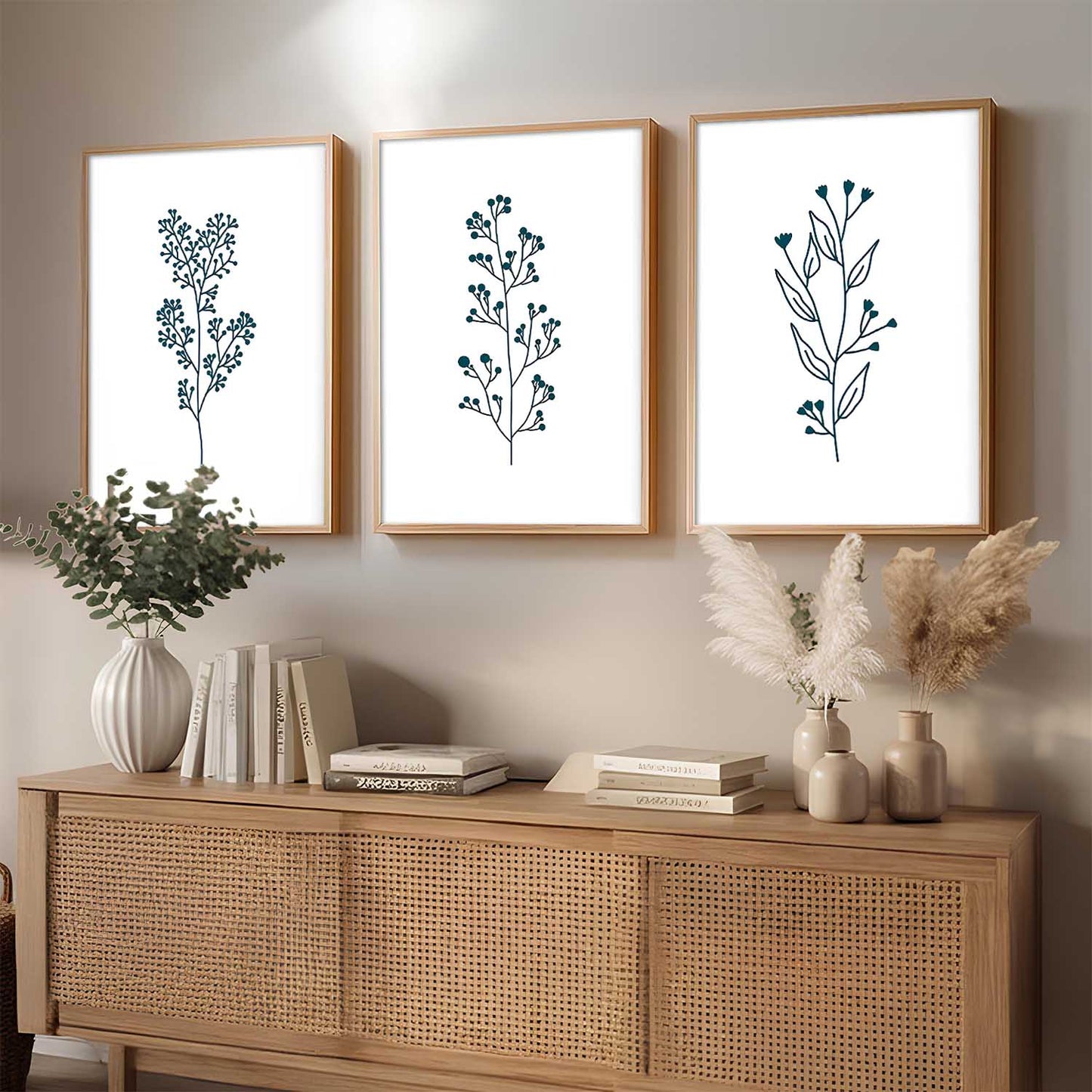 Botanical Art Home Decoration Painting | Floral Aesthetic Paintings With Frame For Living Room Bed Room Hotel Wall Decor Digital Reprint
