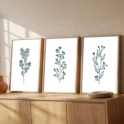 Botanical Art Home Decoration Painting | Floral Aesthetic Paintings With Frame For Living Room Bed Room Hotel Wall Decor Digital Reprint