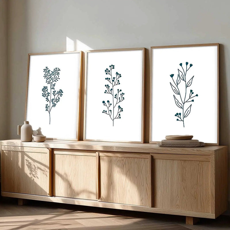 Botanical Framed Wall Art Prints | Set of 3 | Home Decor