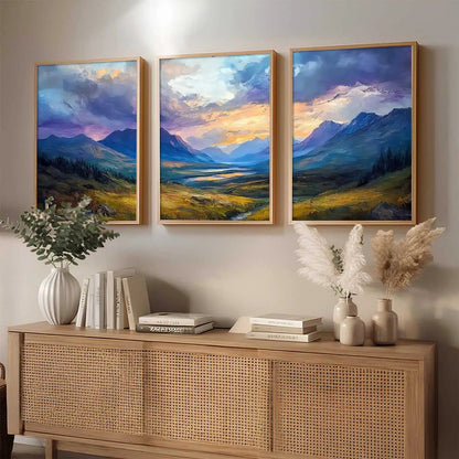 Mountain View Framed Wall Art Prints | Set of 3 | Home Decor
