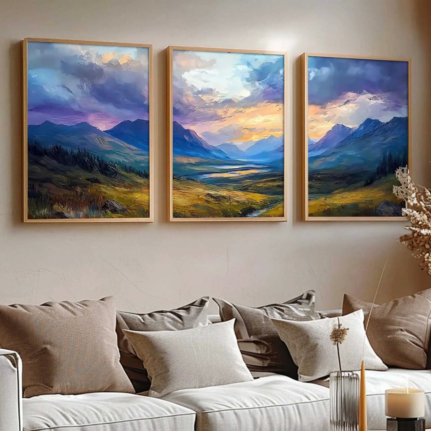 Mountain View Framed Wall Art Prints | Set of 3 | Home Decor