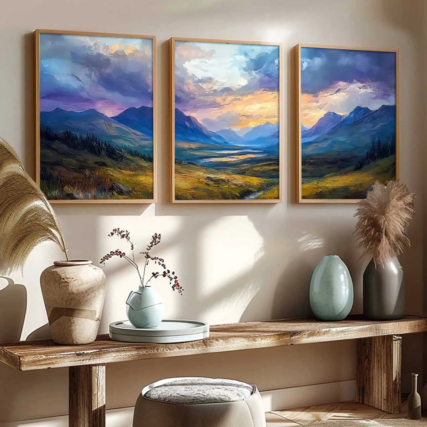 Mountain View Framed Wall Art Prints | Set of 3 | Home Decor