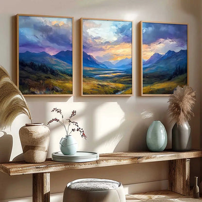 Mountain View Framed Wall Art Prints | Set of 3 | Home Decor