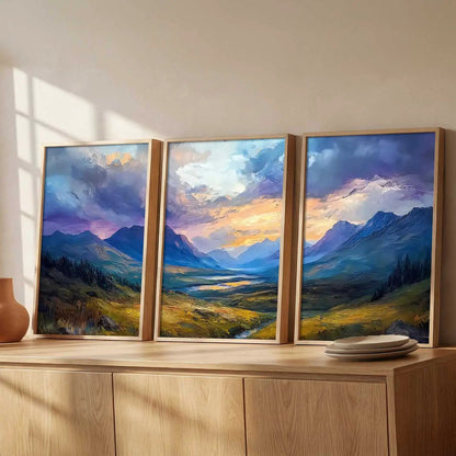 Mountain View Framed Wall Art Prints | Set of 3 | Home Decor