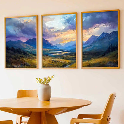 Mountain View Framed Wall Art Prints | Set of 3 | Home Decor