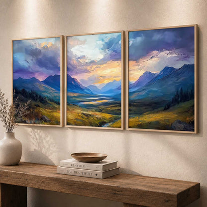 Mountain View Framed Wall Art Prints | Set of 3 | Home Decor