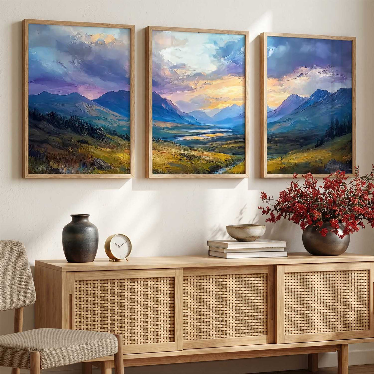 Mountain View Framed Wall Art Prints | Set of 3 | Home Decor