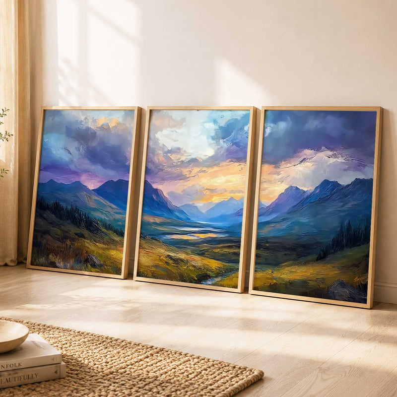 Mountain View Framed Wall Art Prints | Set of 3 | Home Decor