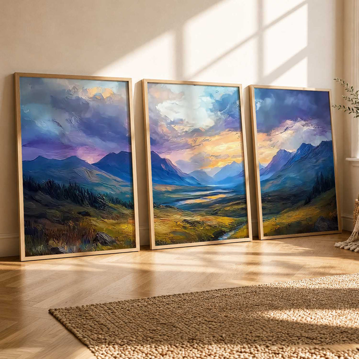 Mountain View Framed Wall Art Prints | Set of 3 | Home Decor